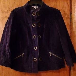 Dress barn black jacket with gold trim